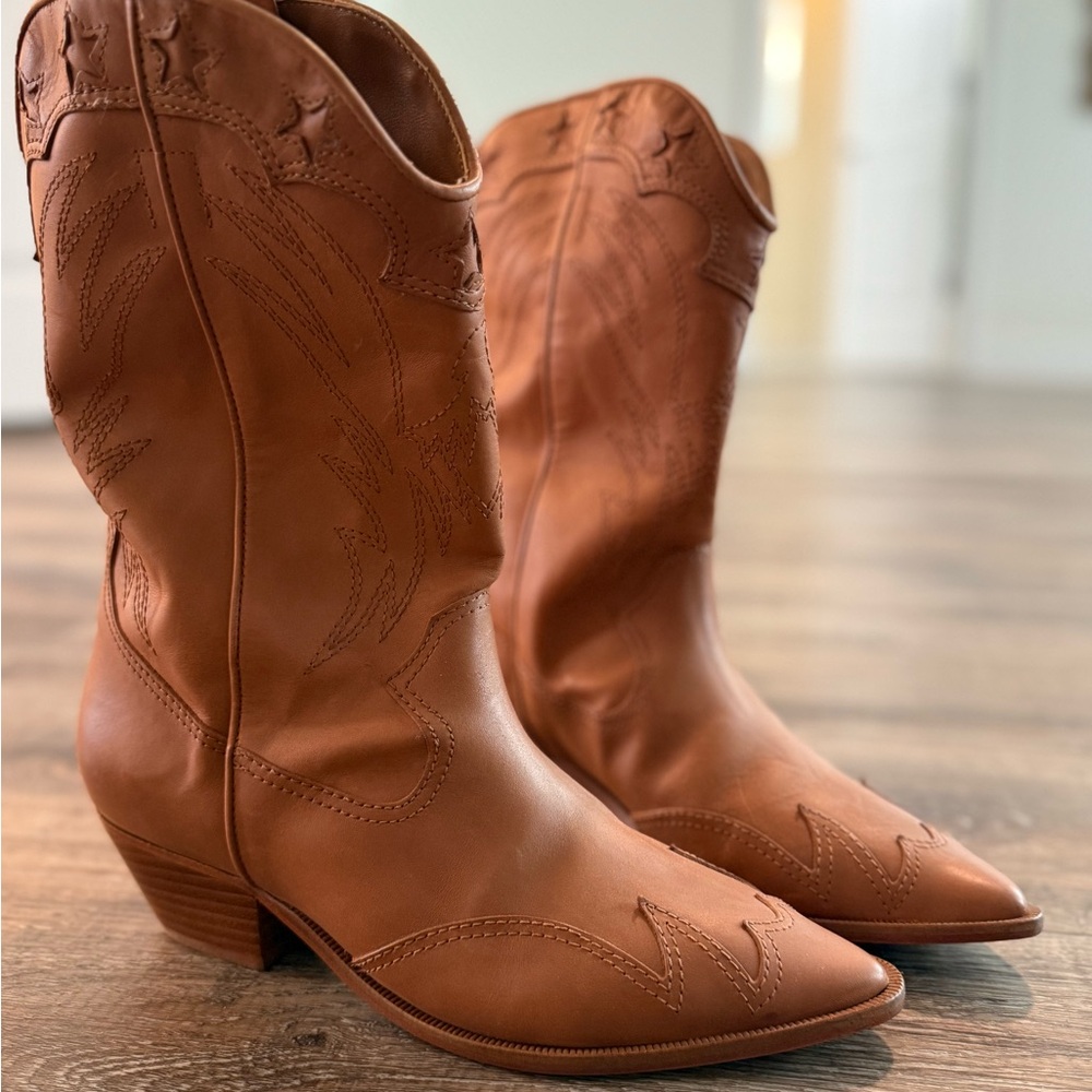 SCHUTZ Tan Leather Heeled Boots